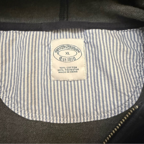 Brooks Brothers Dark Blue Zip-Up Hoodie - Picture 2 of 14